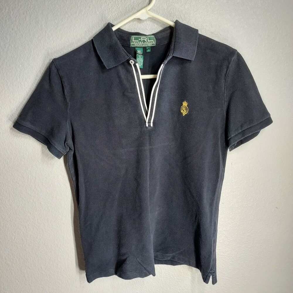 Lauren Active by Ralph Lauren - Black & White - Short Sleeve - Small